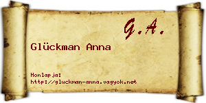 Glückman Anna névjegykártya